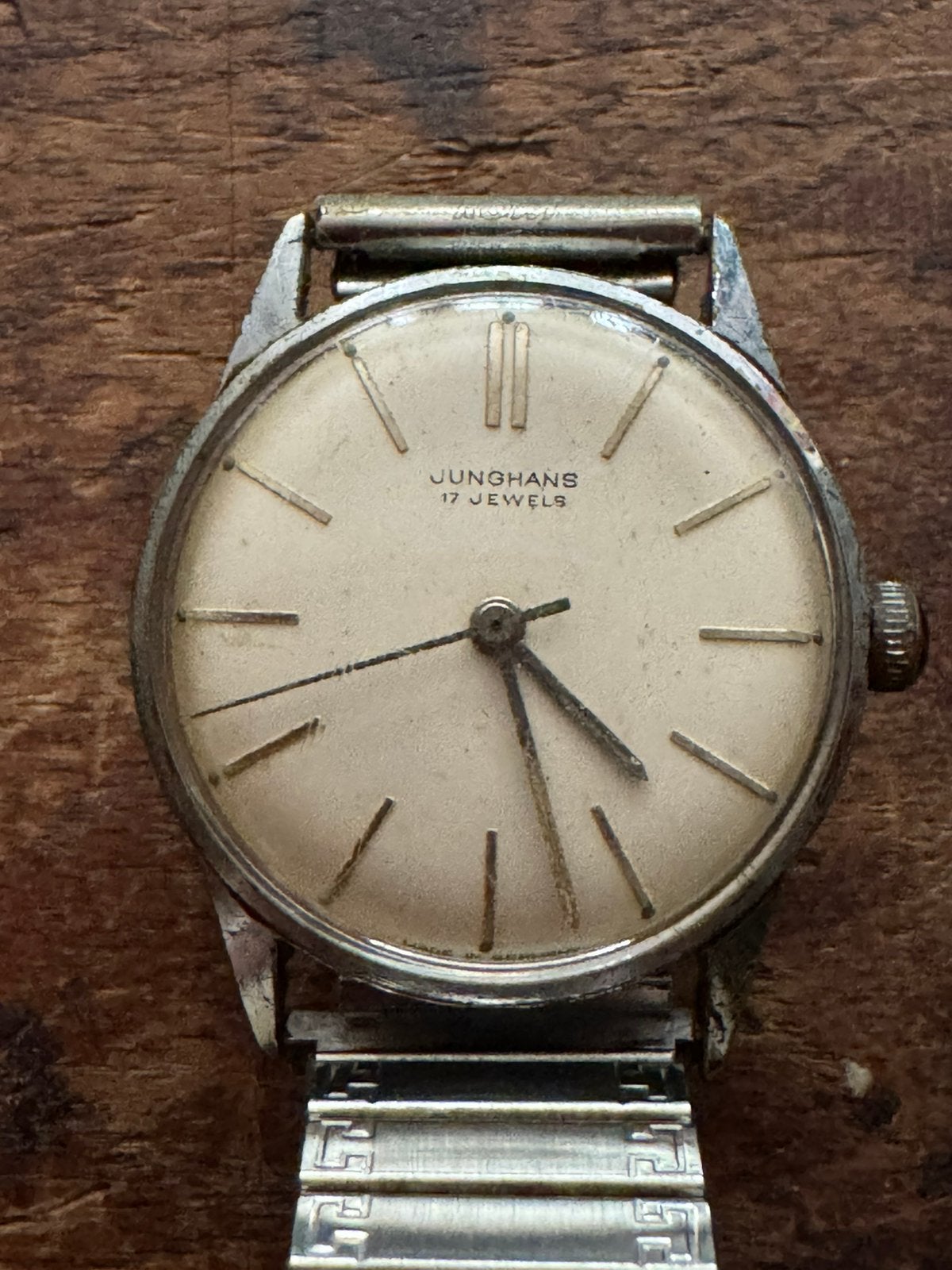 Leuk vintage lopend junghans horloge opwind, Ophalen of Verzenden, Overige merken, 1960 of later