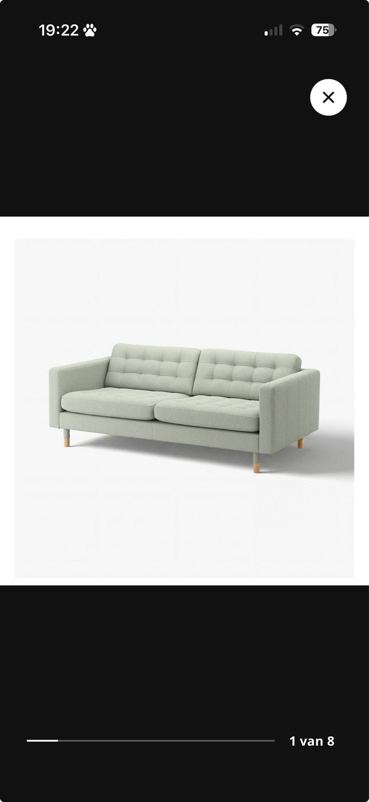 IKEA Landskrona 3-zitsbank, gebruikt, Ophalen, Gebruikt, Tweepersoons, 75 tot 100 cm