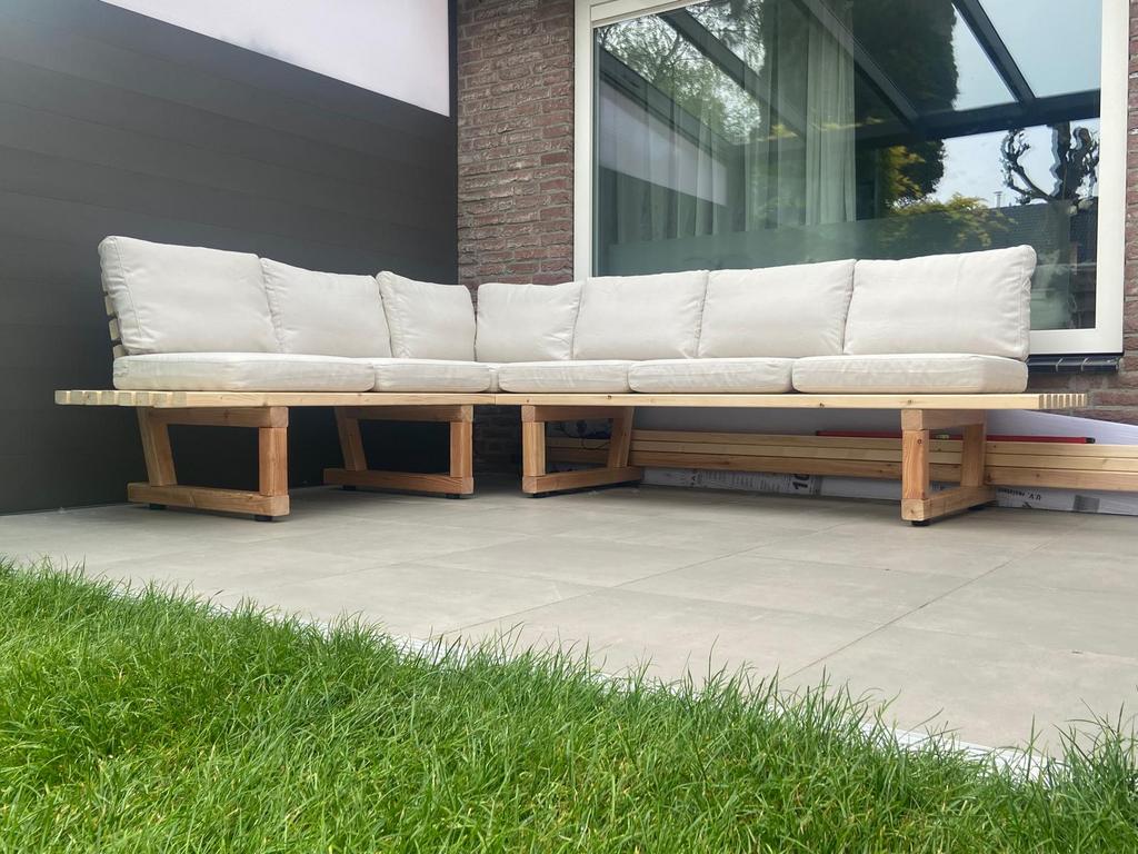 Loungebank buiten, Ophalen, Zo goed als nieuw, Hout