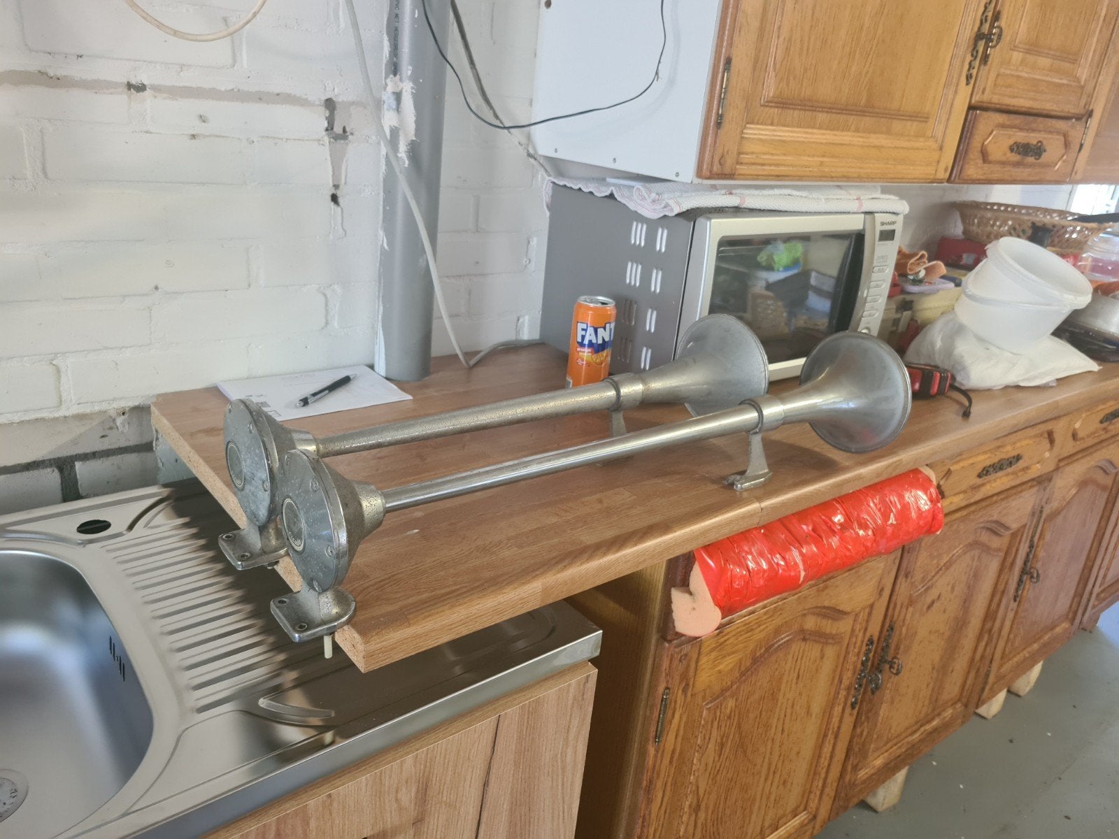 Vrachtauto luchthoorns set (2 stuks) op perslucht, Ophalen, Gebruikt, Universele onderdelen