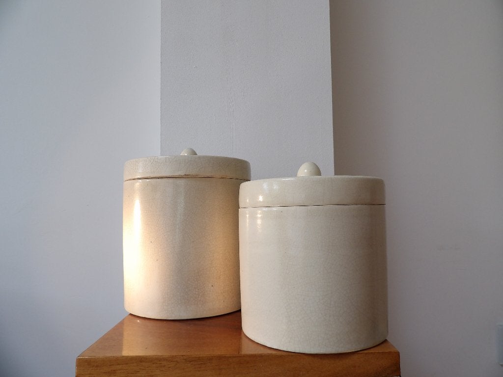 Art Deco Franse Dozen Craquele Plateel, Antiek en Kunst, Ophalen of Verzenden