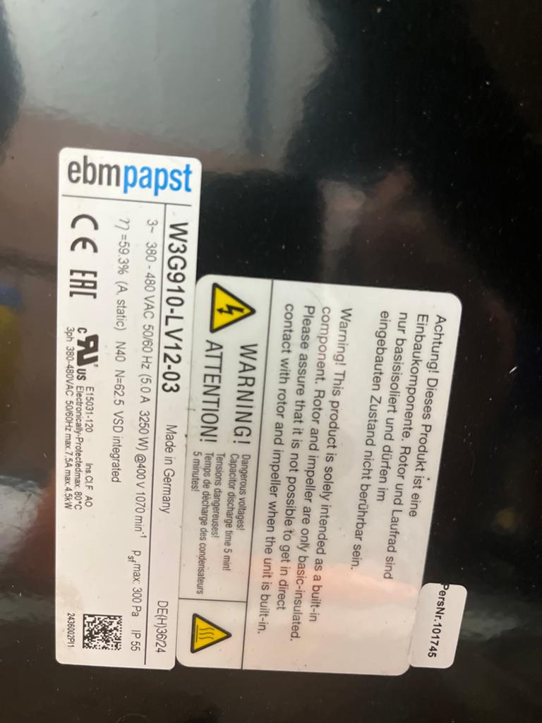 Nieuw: koelen? EBM-PAPST W3G910-LV12-03 Ventilator, Witgoed en Apparatuur, Ventilatoren, Ophalen, Nieuw, Overige