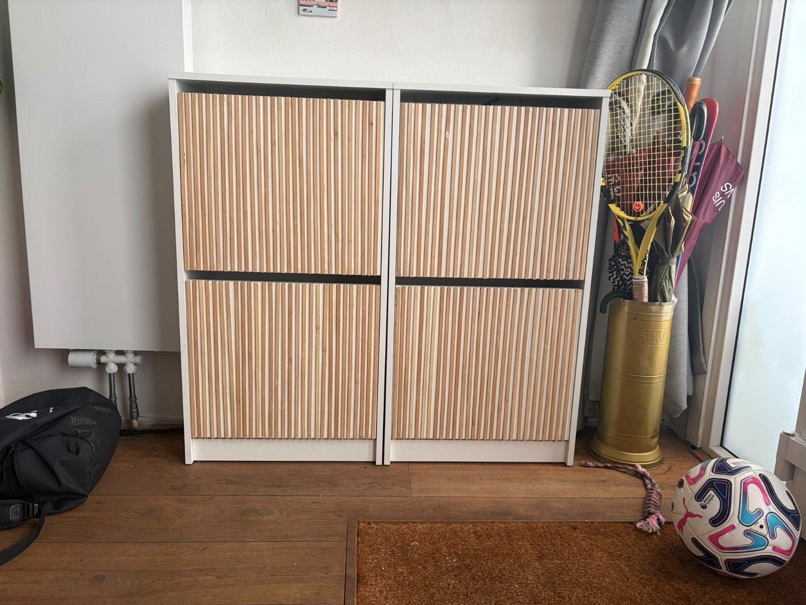 Bissa Schoenenkast met latjes 2x, Huis en Inrichting, Ophalen of Verzenden, Gebruikt, Modern, Scandinavisch, Bamboe