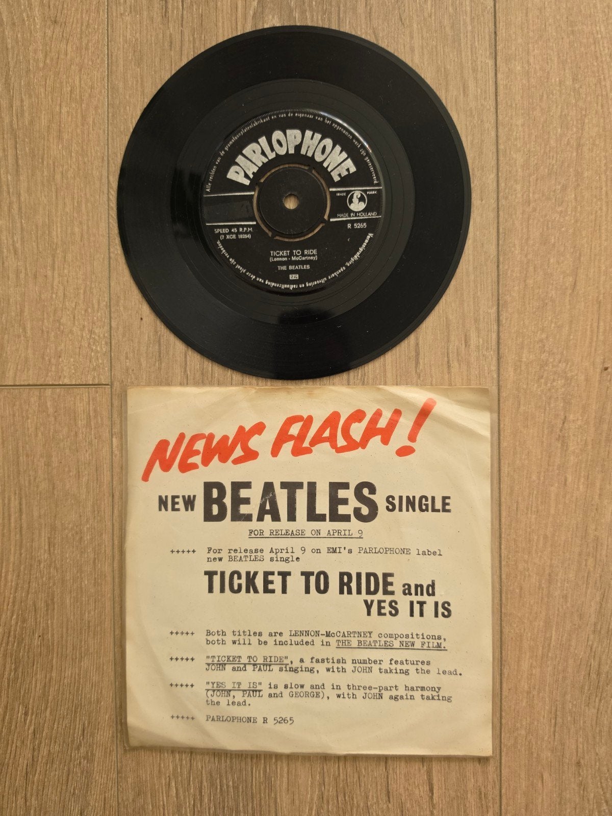 Single van de Beatles., Gebruikt, Ophalen of Verzenden, Pop, EP