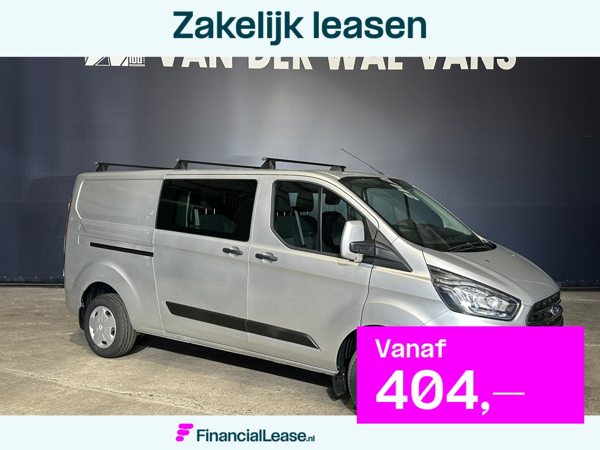 Ford Transit Custom 2.0 TDCI 131pk L2H1 Dubbele Cabine Euro6, Stof, Gebruikt, 4 cilinders, 2800 kg