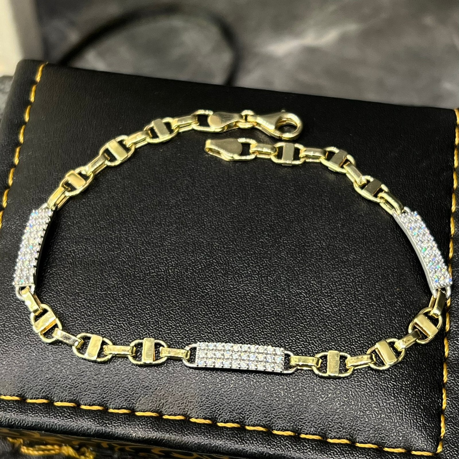 14 karaats gouden armband kingsley schakel, Ophalen of Verzenden, Nieuw, Goud