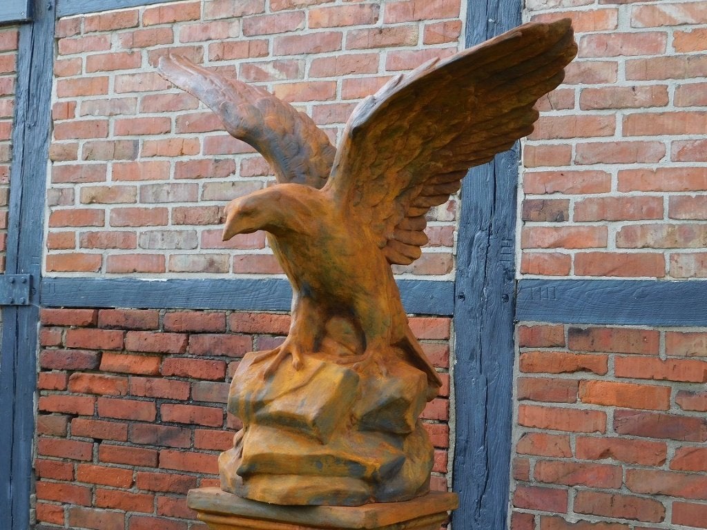 Grote Adelaar op Sokkel - XXL - Vol Steen in Oxide, ., Ophalen of Verzenden, ., .