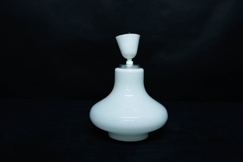 Vintage melkglas hanglamp - Jaren 70 design, Gebruikt, Vintage, Retro, Jaren 70, Mid-century, Glas, E27 (groot)