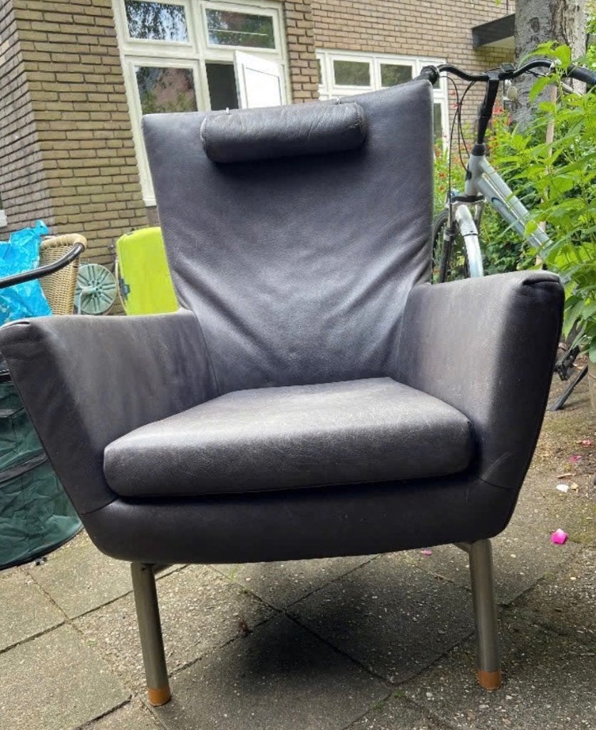 Fauteui, Ophalen, Gebruikt, Minder dan 75 cm, Leer