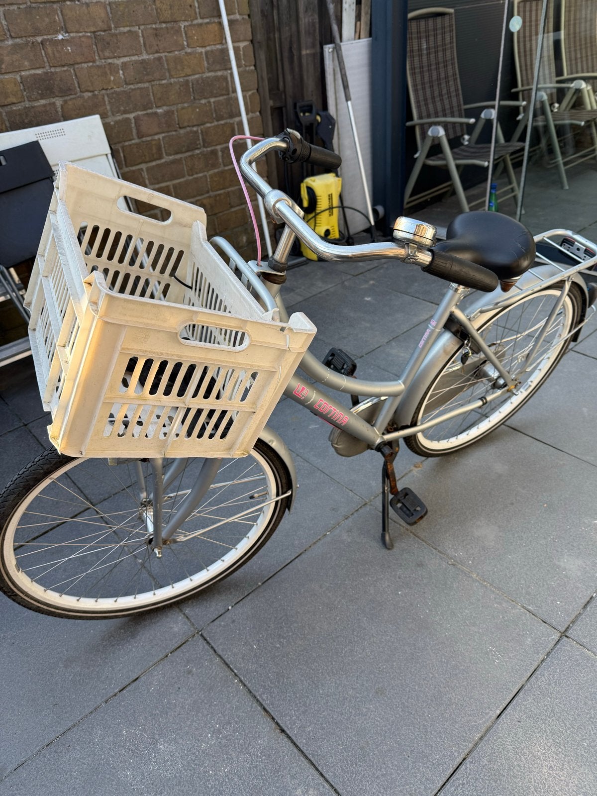 Cortina U4 transportfiets met krat, Overige merken, Terugtraprem, Gebruikt, Ophalen of Verzenden