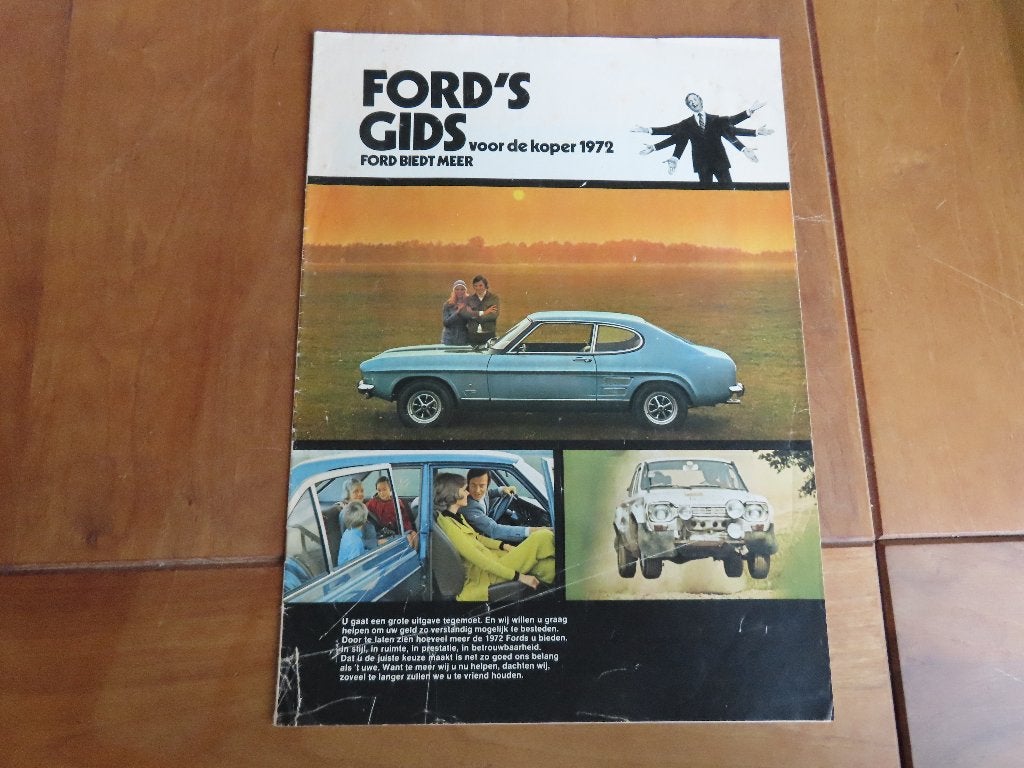 Folder Ford Kopersgids programma 1972 Taunus Escort 17M 26M, Gelezen, Ford, Ophalen of Verzenden, Ford