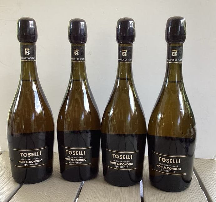 4 flessen Toselli non alcoholic spumante, Ophalen of Verzenden, Nieuw, Italië, Overige typen