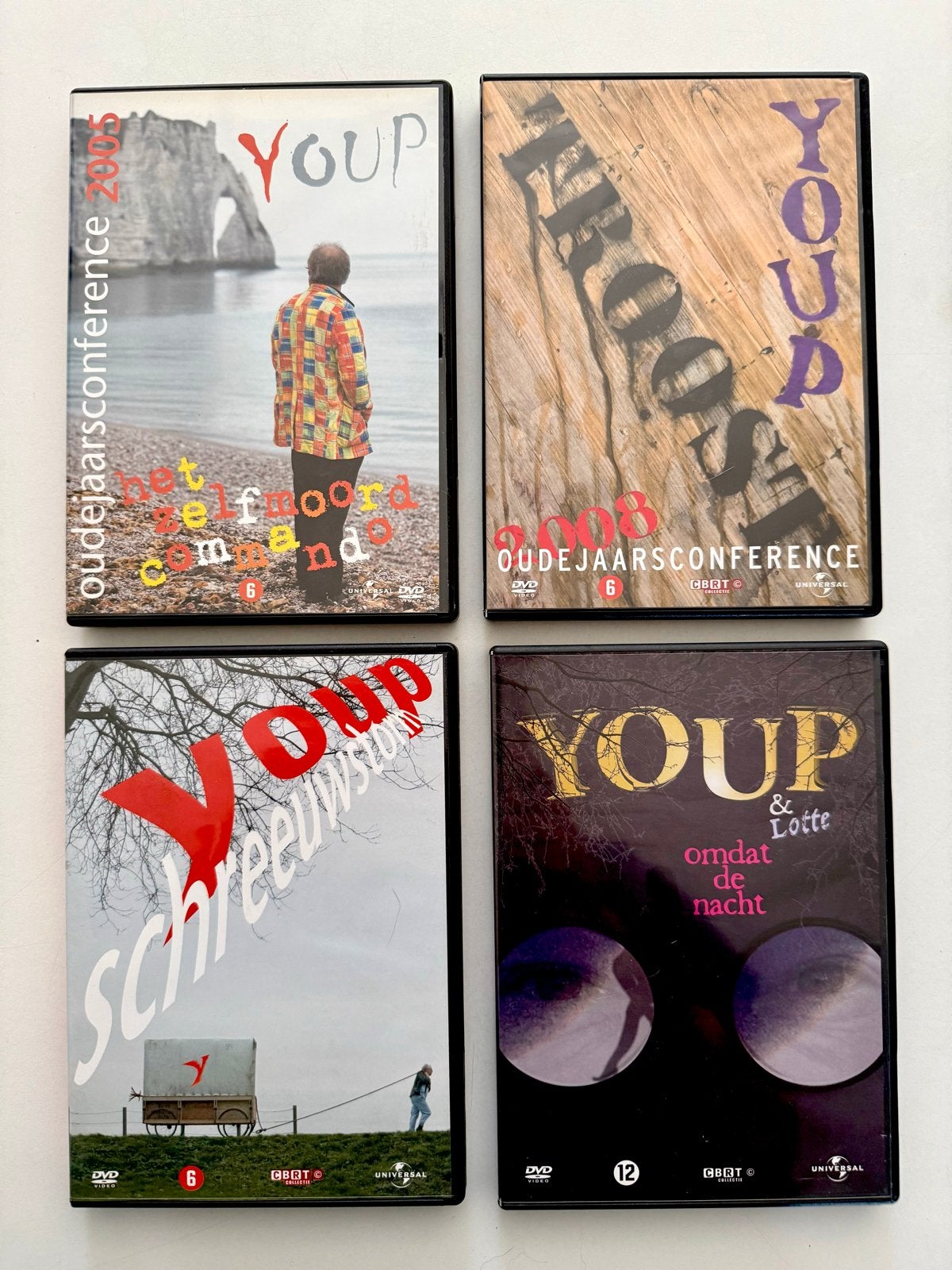 4x Youp van 't Hek DVD’s: 4 cabaretvoorstellingen, Gebruikt, Nederlands, Vanaf 6 jaar, Youp van 't Hek