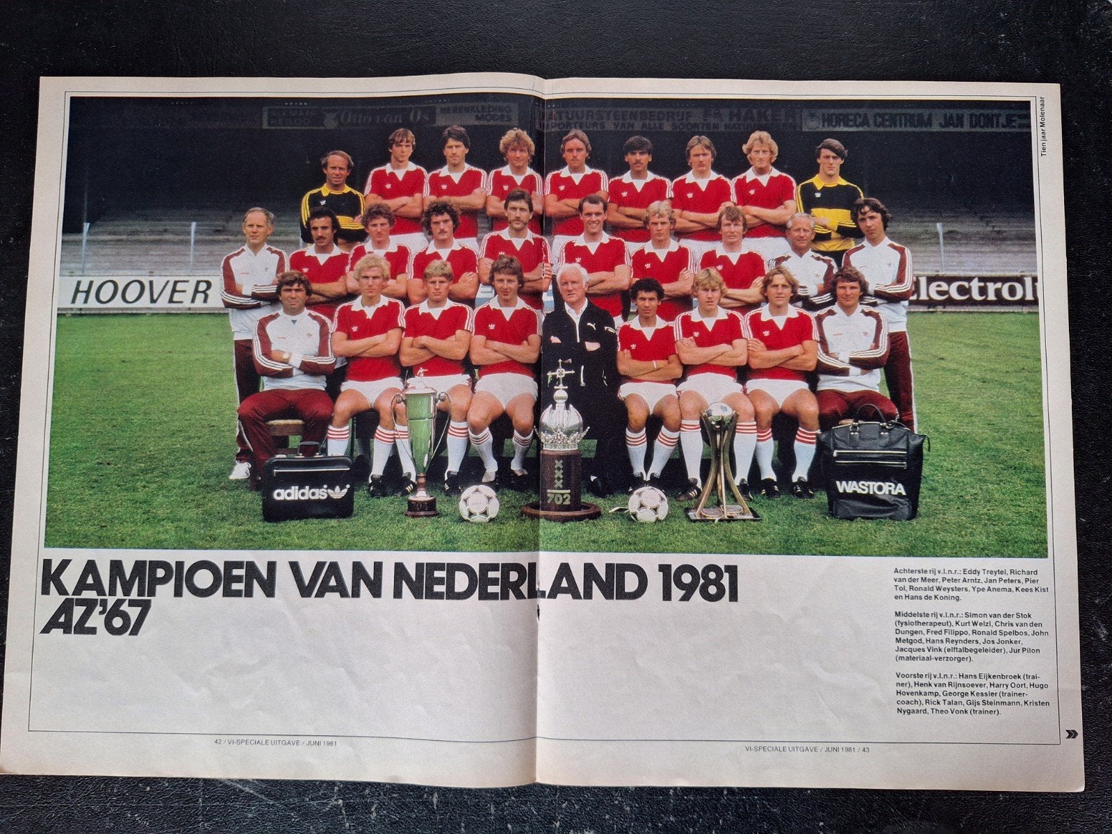 Oude poster AZ Alkmaar landskampioen 1981, Ophalen of Verzenden, Zo goed als nieuw, AZ, Poster, Plaatje of Sticker