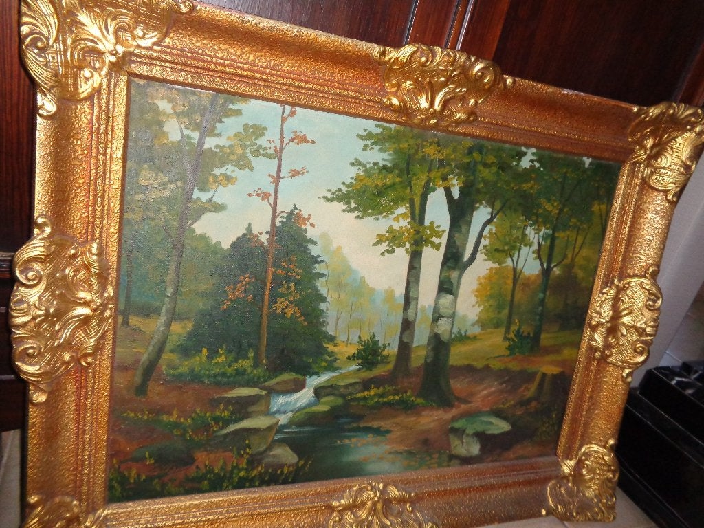 *Prachtig gesigneerd antiek schilderij met zéér mooie kader, Antiek en Kunst, Kunst | Schilderijen | Klassiek, Ophalen of Verzenden