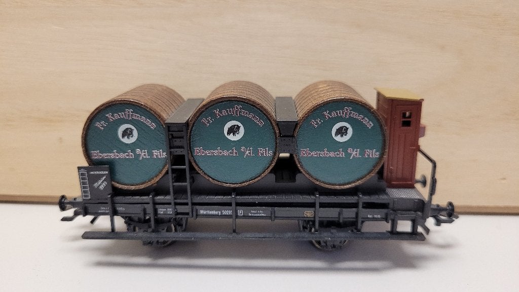 Märklin 48097 wagon Fr. Kauffmann Ebersbach K.W.Sts.E + auto, Wisselstroom, Wagon, Ophalen of Verzenden, Zo goed als nieuw