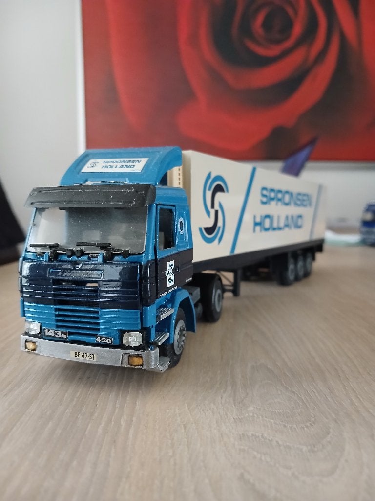 tekno scania, Hobby en Vrije tijd, Modelauto's | 1:50, Ophalen of Verzenden, Zo goed als nieuw, Bus of Vrachtwagen, Tekno