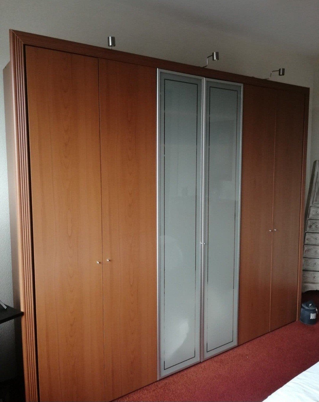Kledingkast, kleur kersenhout, Ophalen, Gebruikt, 200 cm of meer, 200 cm of meer