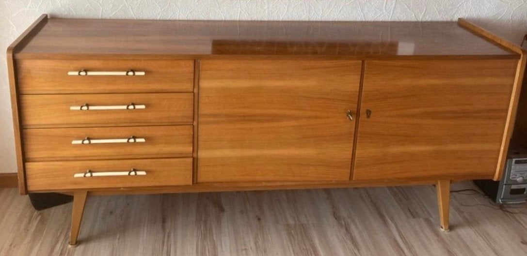 vintage jaren 60 teak dressoir 190x80x50, Huis en Inrichting, Ophalen, Gebruikt, 150 tot 200 cm, Teakhout