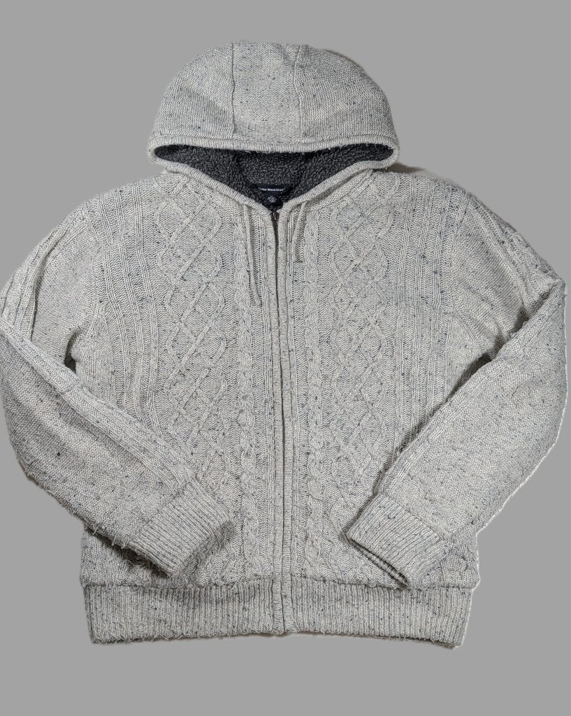 Gevoerd Gebreid vest | capuchon | M | grijs | teddy, Maat 48/50 (M), Cedar Wood State, Ophalen of Verzenden, Zo goed als nieuw