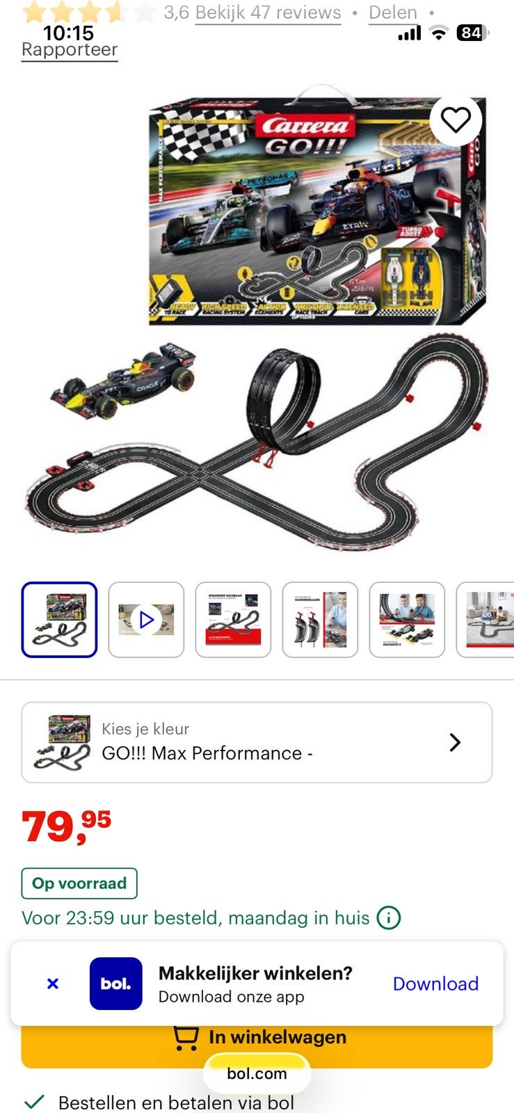 Carrera go racebaan formule 1 Max verstappen, Kinderen en Baby's, Ophalen of Verzenden, Zo goed als nieuw, Elektrisch, Carrera