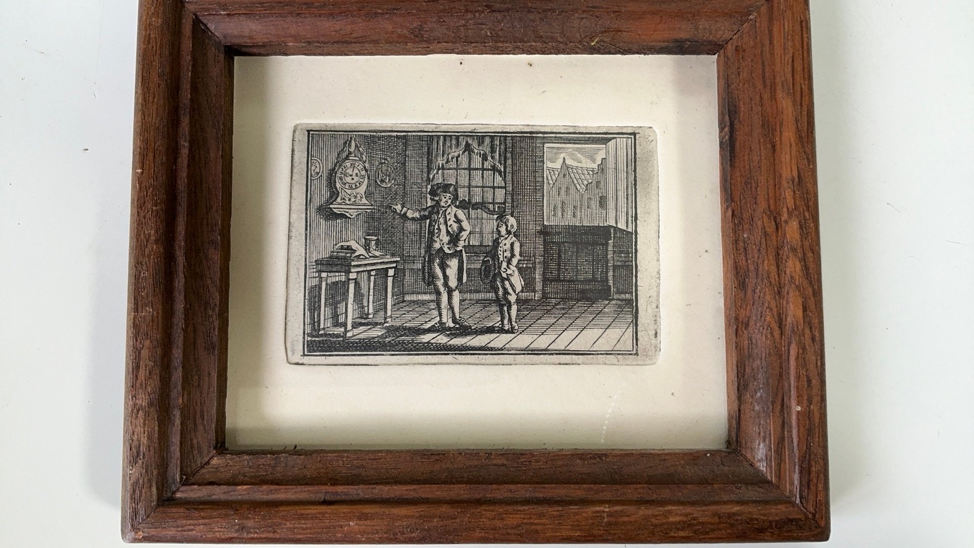 Kopergravure uit 1781 in eikenhouten lijst, Gravure, 14 cm, 1700 - 1799, Ingelijst