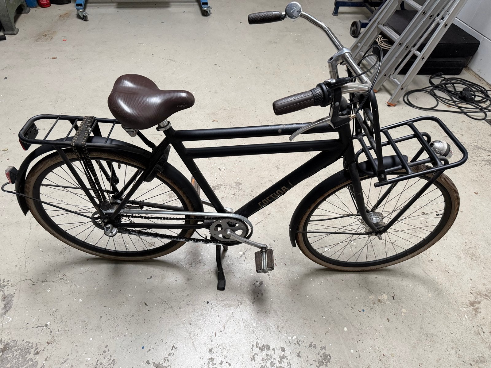 Cortina Transport Herenfiets 28 inch - Zwart, Terugtraprem, Gebruikt, 57 tot 61 cm, Ophalen