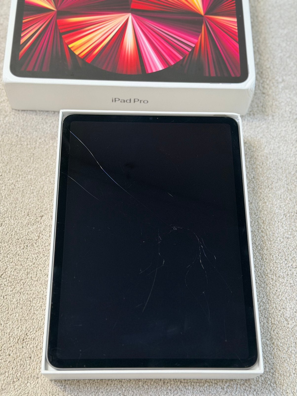  Apple ipad Pro 11 inch M1 128GB met barst, Apple, Apple, Zwart, 11 inch