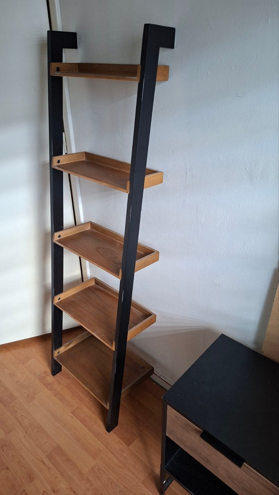 Open ladder kast - Houten wandrek met metalen frame, Overige houtsoorten, Met plank(en), Minder dan 50 cm, Gebruikt