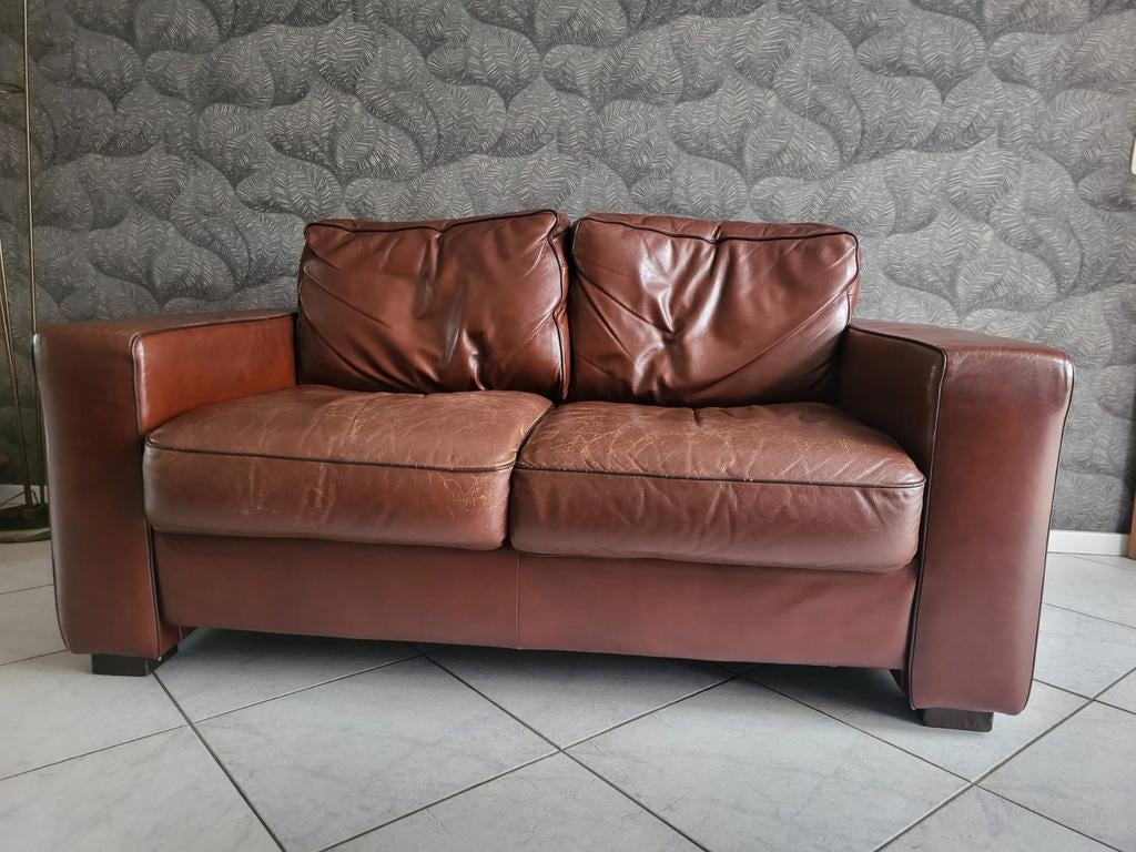 Bank, Ophalen, Gebruikt, 75 tot 100 cm, Leer
