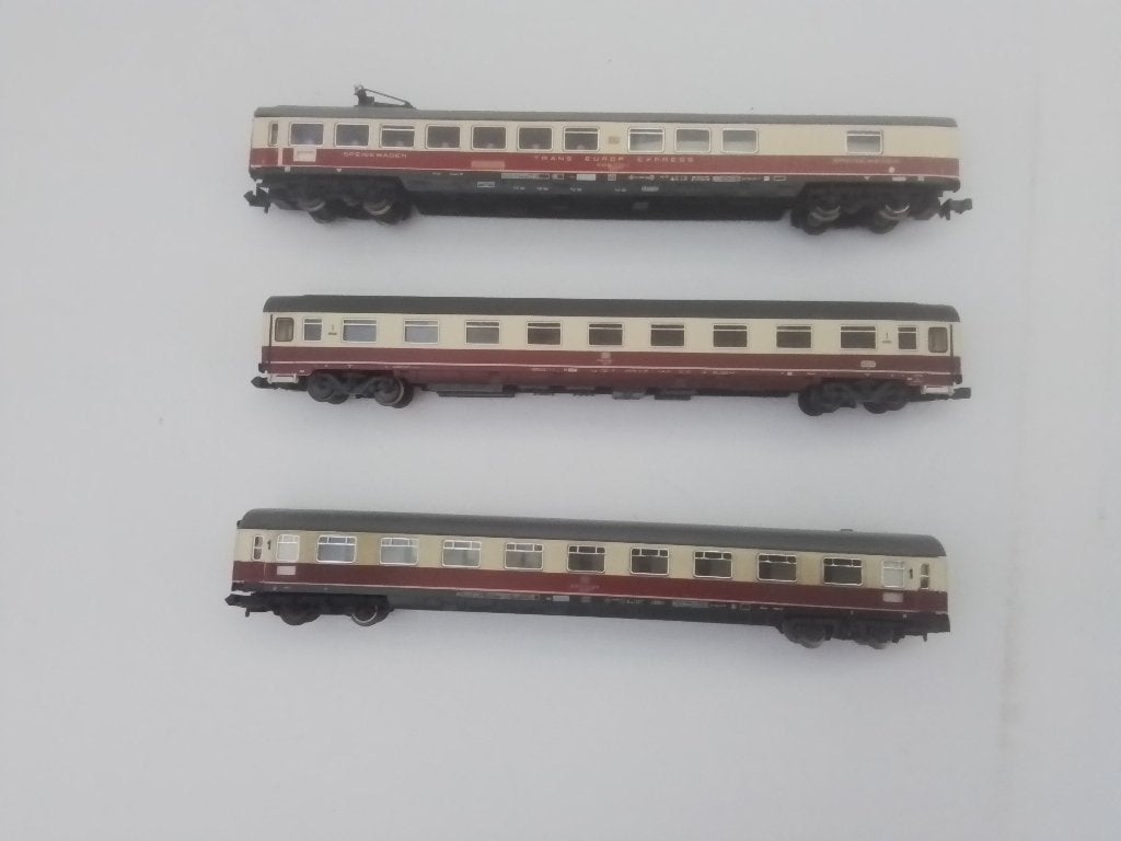 Fleischmann/Roco Spur N 3teiliges Set TEE-Personenwaggons, Gebruikt, Gelijkstroom, Verzenden, Fleischmann