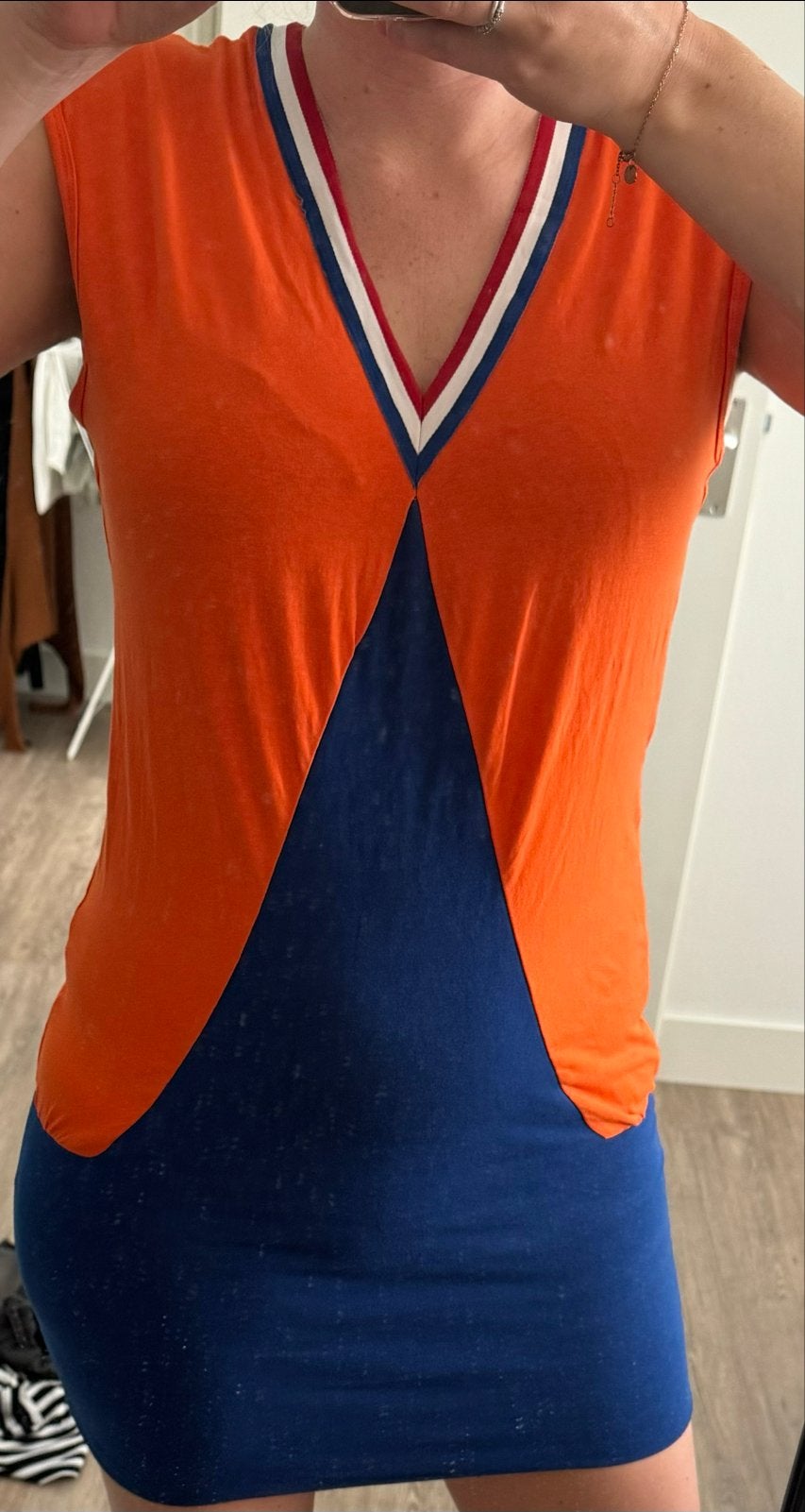 Bavaria jurk oranje/blauw - Spijkers en Spijkers, Maat 38/40 (M), Oranje, Ophalen of Verzenden, Gedragen