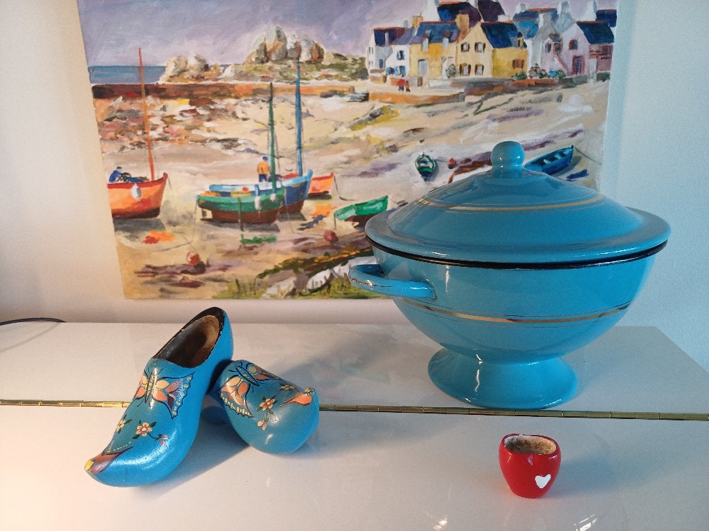 Blauwe terrine met bies, Ophalen of Verzenden