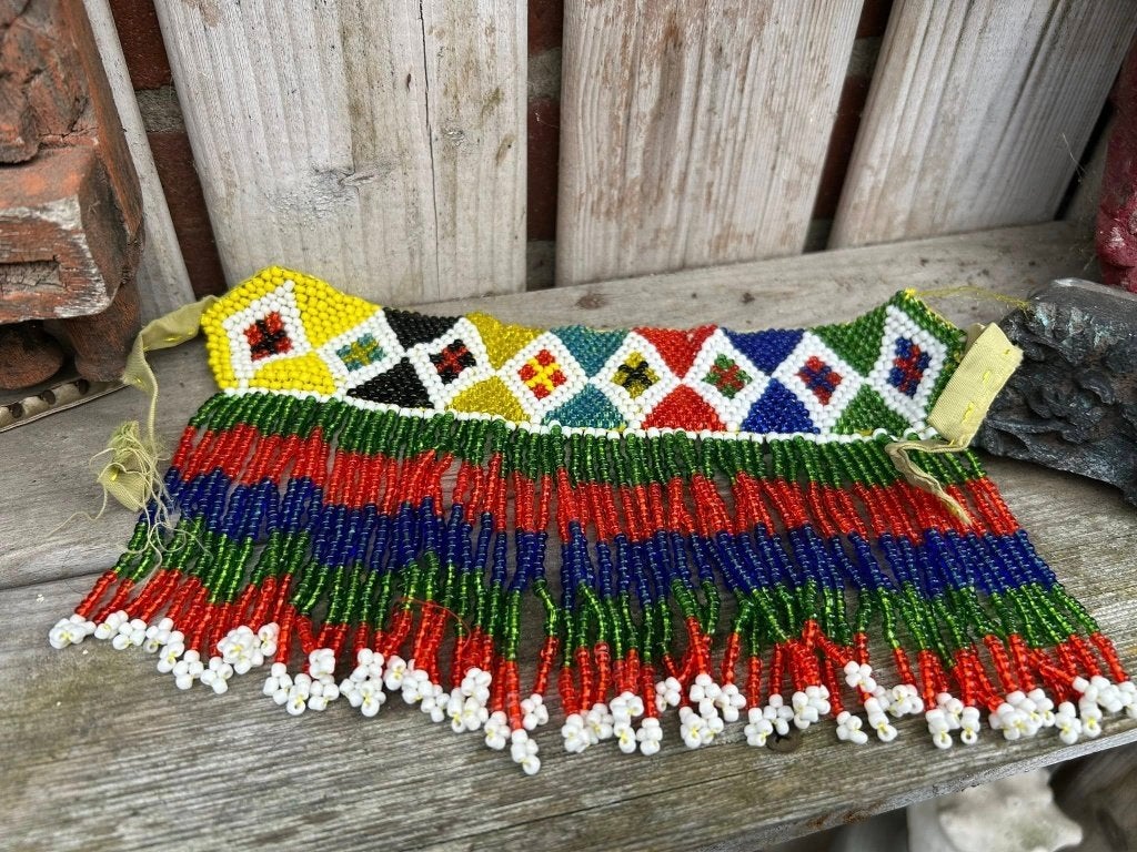 Prachtige choker kralenketting hand gemaakt door de Kuchi., Ophalen of Verzenden, Nieuw, Overige materialen, Verstelbaar