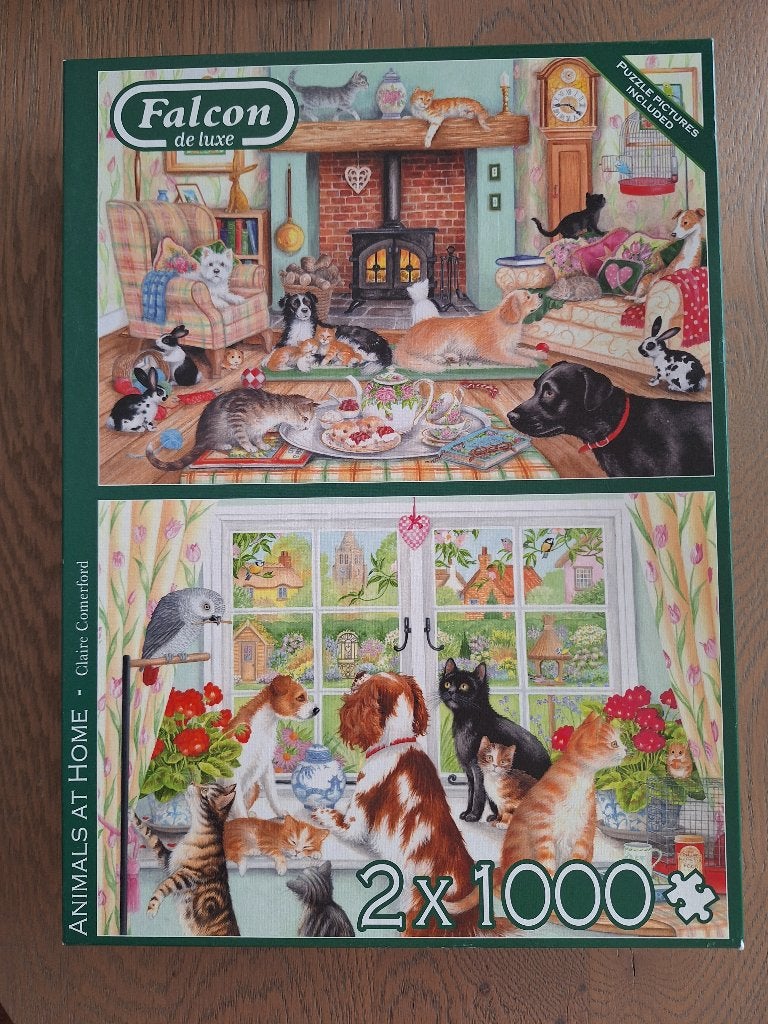 Falcon Puzzel Dieren Thuis, Ophalen, 500 t/m 1500 stukjes, Gebruikt, Legpuzzel