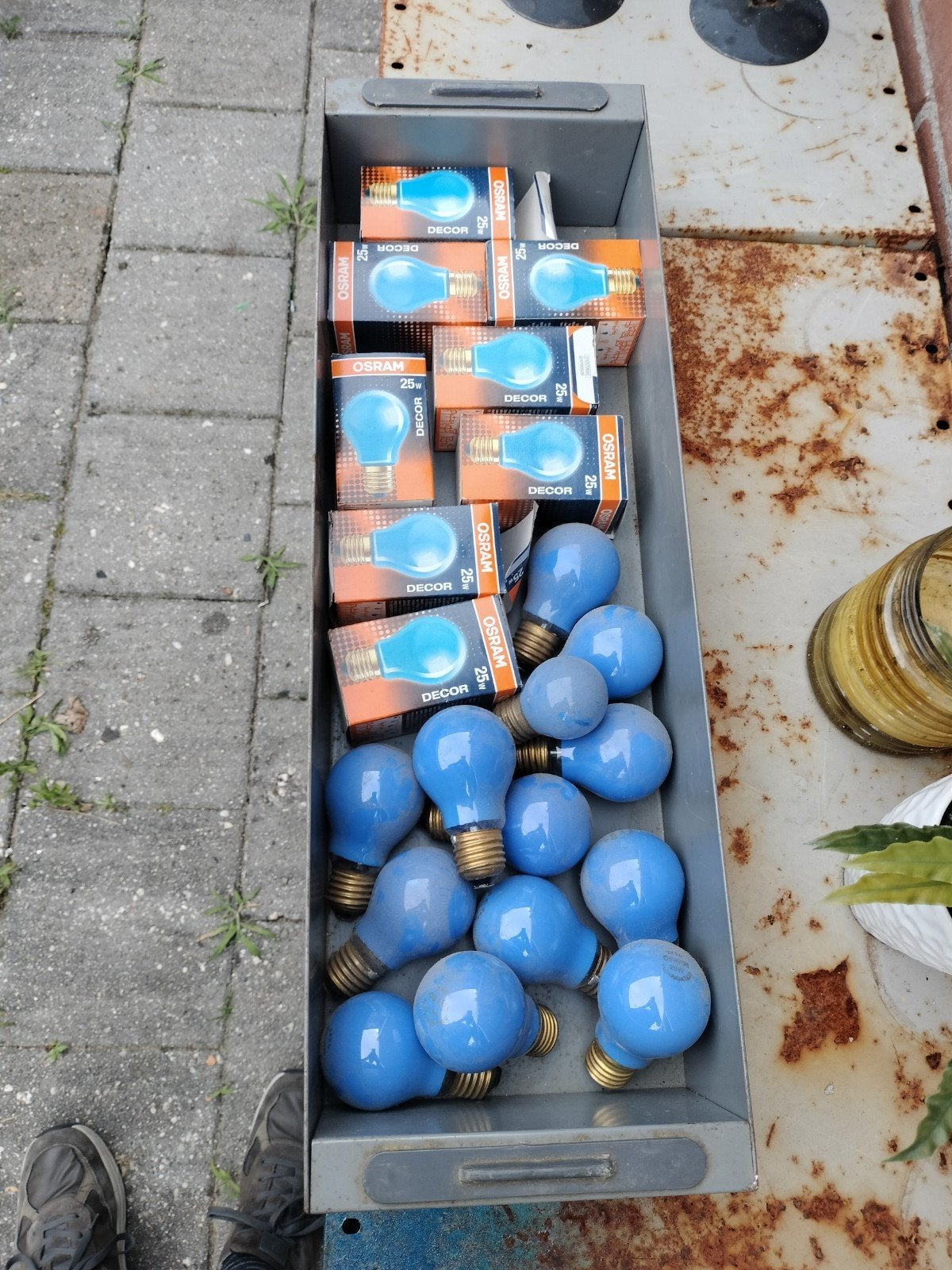 Partij Osram Decor 25W blauwe gloeilampen, Ophalen of Verzenden, Zo goed als nieuw