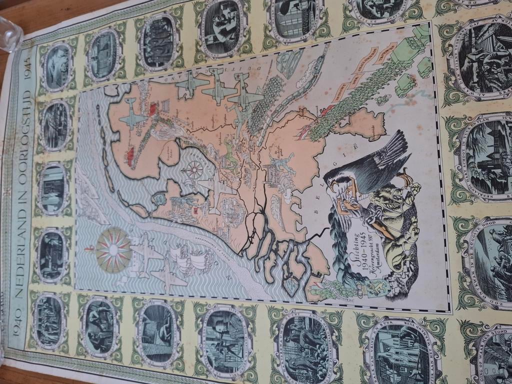 Poster Stichting 1940-1945 Nederland in Oorlog, Verzenden, Rechthoekig, 50 tot 100 cm