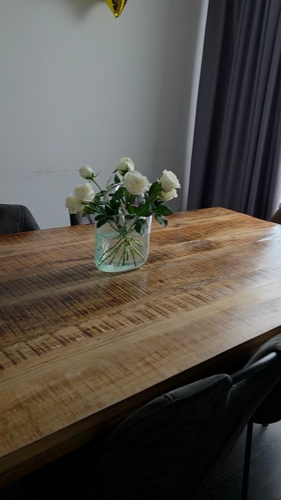 Robuust eettafel mangohout 200x100cm, Huis en Inrichting, Tafels | Eettafels, Ophalen, 150 tot 200 cm, 200 cm of meer, Vijf personen of meer