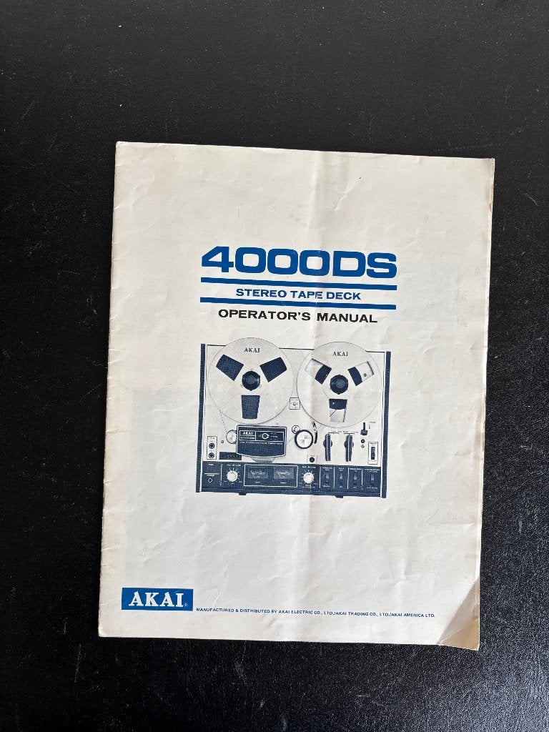 Akai, 4000DS Stereo Tape Deck - Operator’s Manual, Ophalen of Verzenden, Bandrecorder