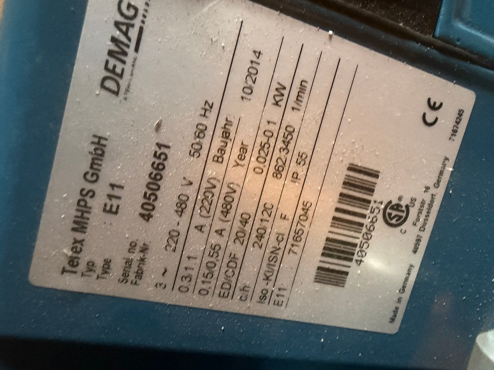 Demag takel met hijsbalk 250 kg, Ophalen, Zo goed als nieuw, 250 ampère of meer