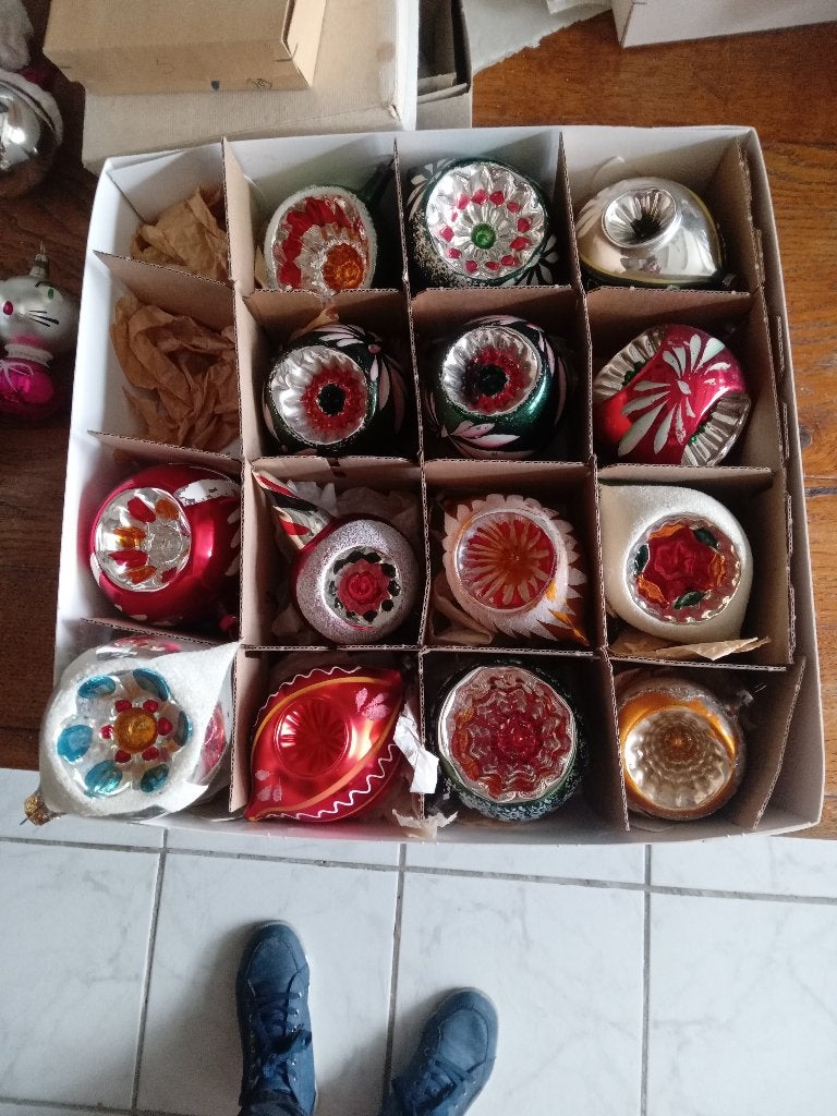 oude kerstballen nr 181 model grote deukballen stukverkoop, Ophalen of Verzenden, Gebruikt