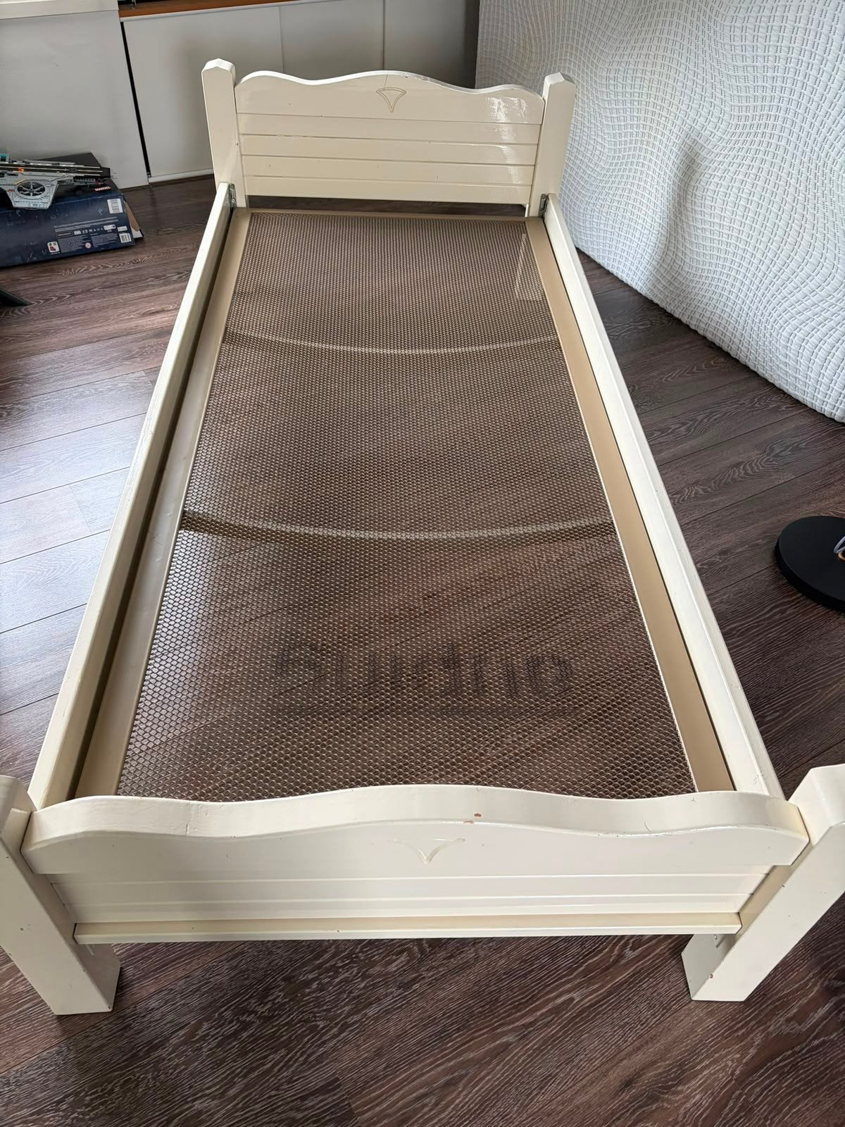 Eenpersoons bedframe met spiraalbodem, Ophalen, Gebruikt, 90 cm, Eenpersoons