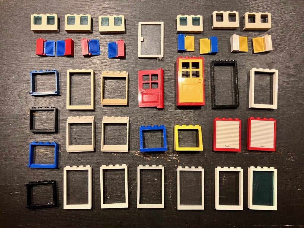 Lot LEGO 35 basic ramen en deuren diverse maten, Ophalen of Verzenden, Gebruikt, Losse stenen, Lego