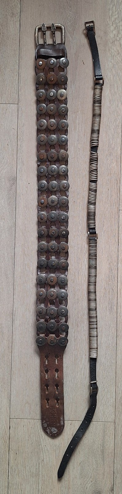 Unieke vintage riem met metalen details, Ophalen of Verzenden