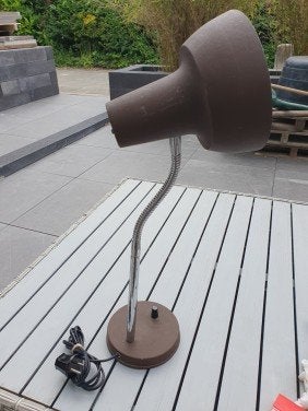 Vintage bruine ikea bureaulamp met flexibele arm, Ophalen of Verzenden