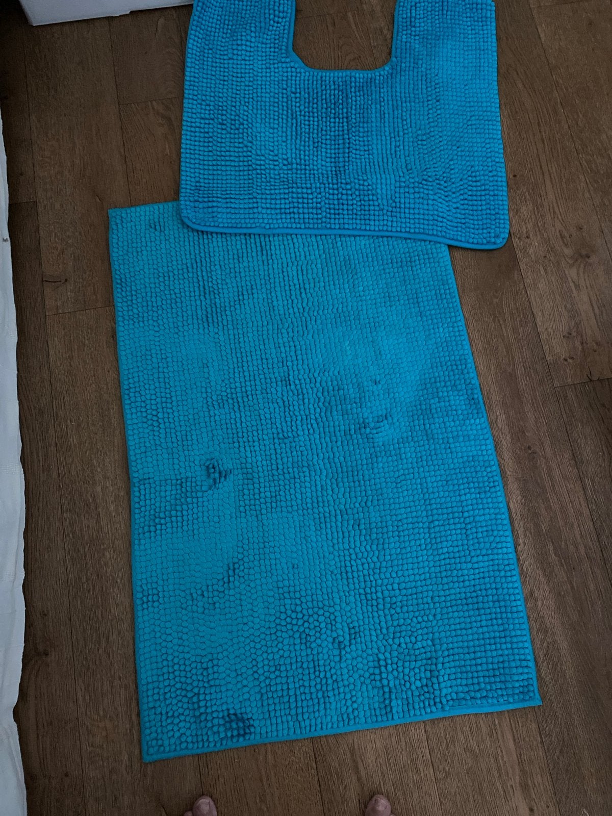 Frisse blauwe badmat en toiletmat set, Ophalen, Gebruikt, Blauw, Badmat