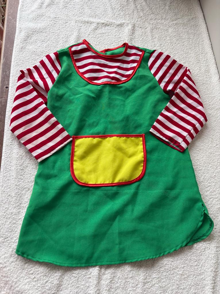 Pipi Langkous Kostuum met Gestreepte Mouwen, Kinderen en Baby's, Carnavalskleding en Verkleedspullen, Gebruikt, Meisje, 110 t/m 116