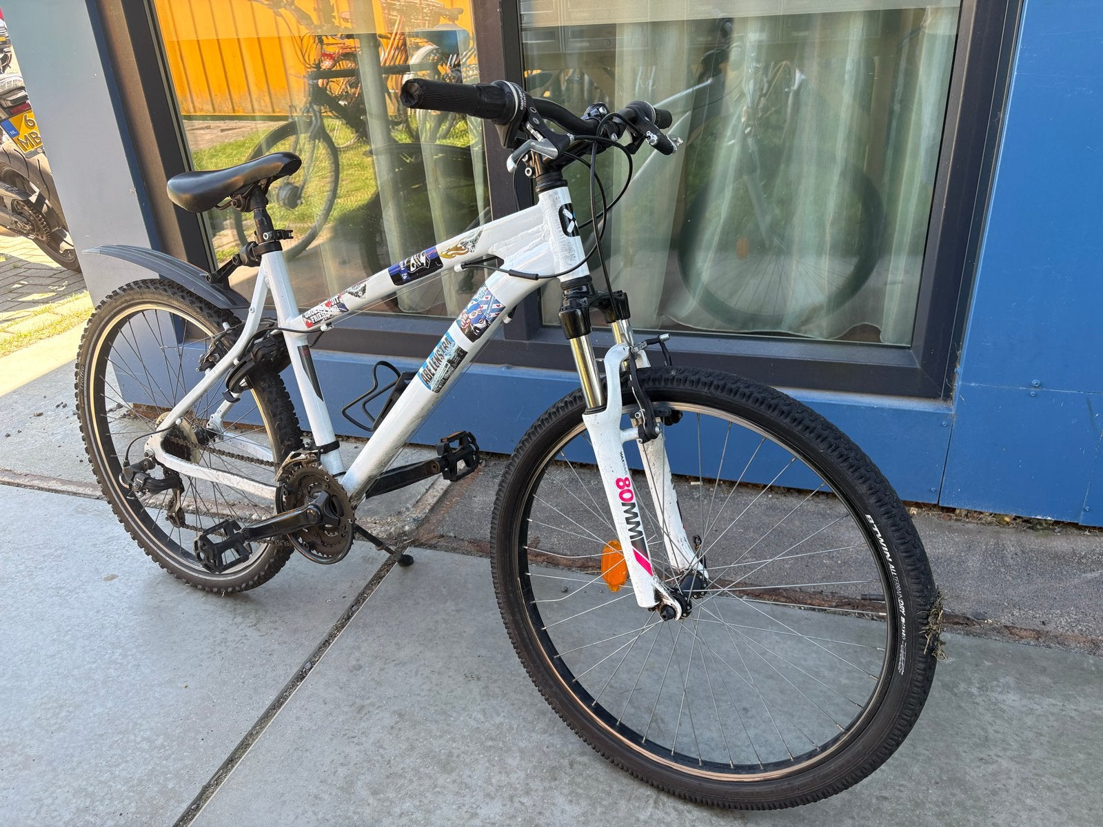 Witte mountainbike met vering - Gebruikt, Fietsen en Brommers, Fietsen | Mountainbikes en ATB, Gebruikt, Dames, Overige merken