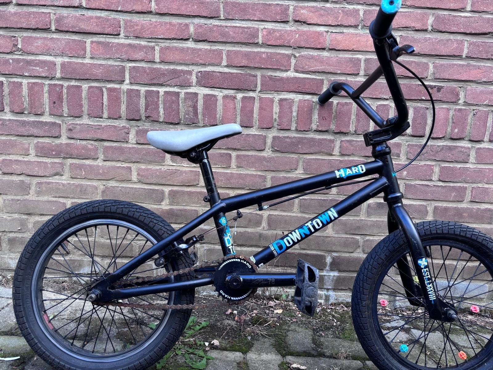 Haro Downtown BMX Fiets - Zwart, wielmaat 16 inch. Gebruikt, Fietsen en Brommers, Ophalen, Staal, Velgrem, V-brakes