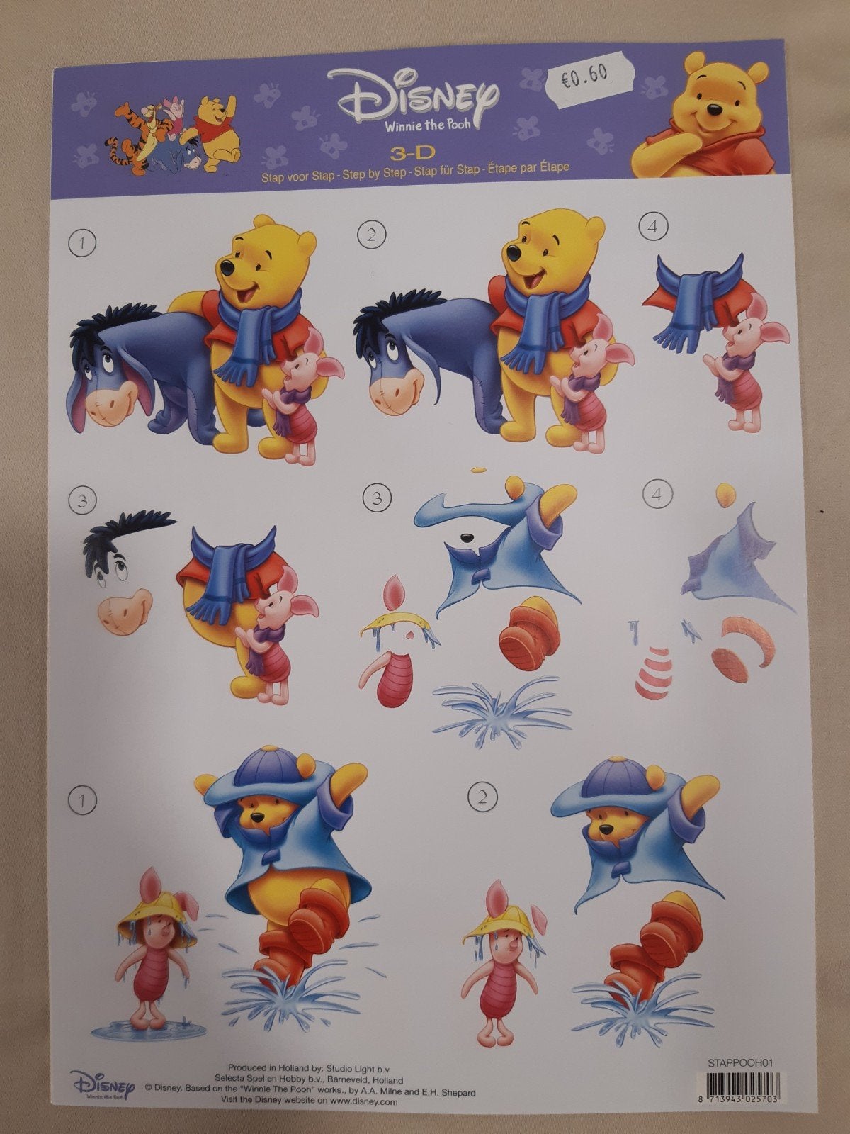 Disney Winnie de Poeh 3D Knipvel, Ophalen of Verzenden, Nieuw